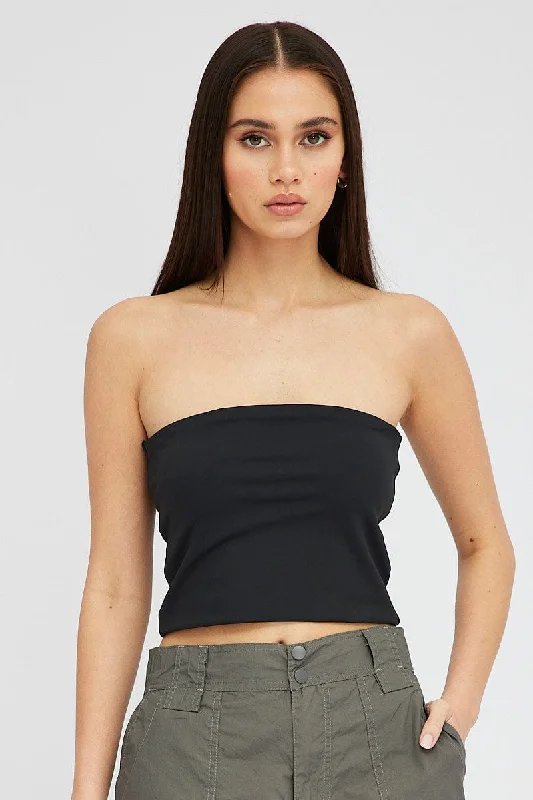 Black Bandeau Top