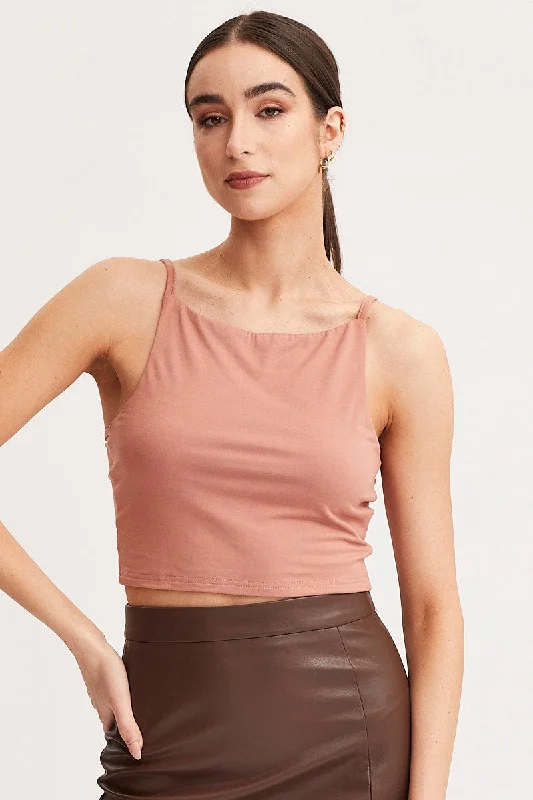 Brown Singlet Top Sleeveless