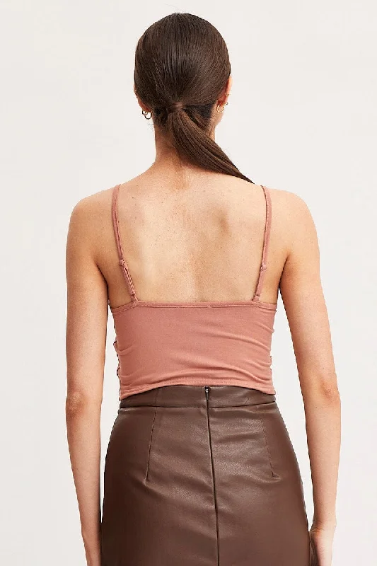 Brown Singlet Top Sleeveless