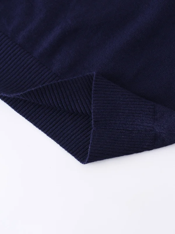 Basic Crew Sweater 3Q-Dark Navy