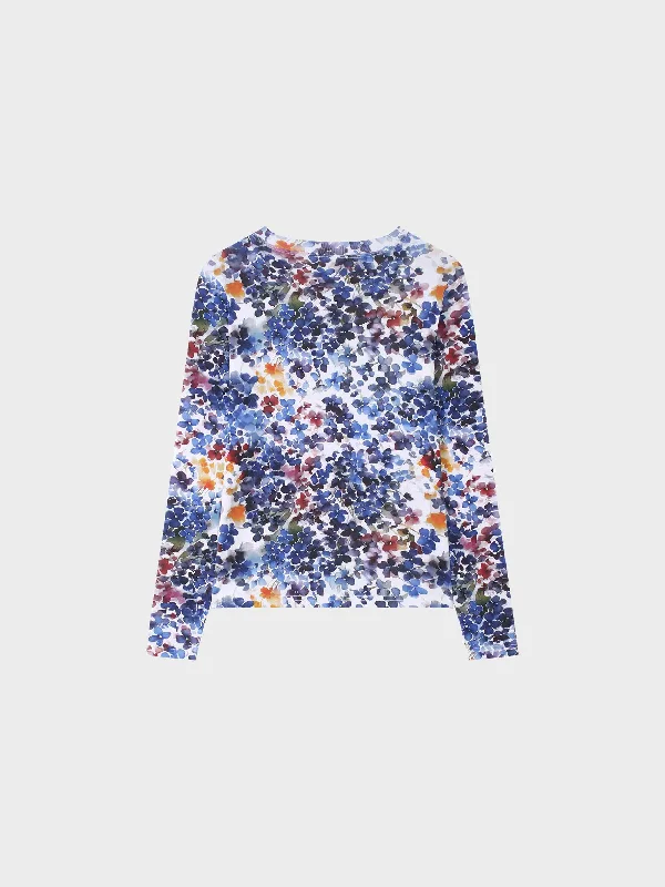 Basic Printed T-shirt-Floral Ombre