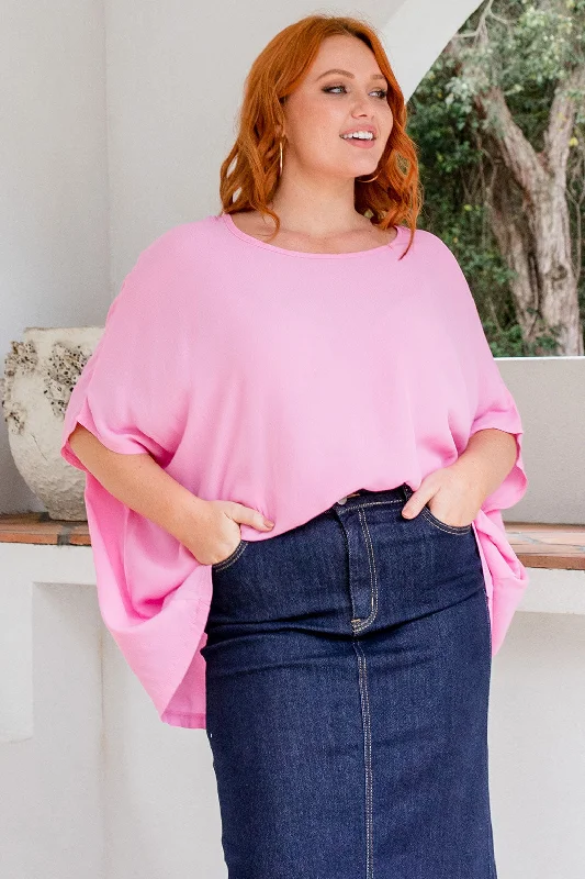 Brodie Drape Top Pink