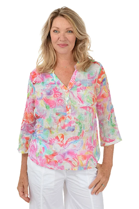 Soft Focus High-Low Gauze Blouse