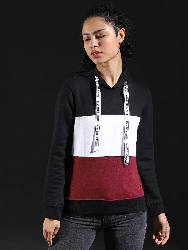 Campus Sutra Women Colorblock Stylish Casual Sweatshirts