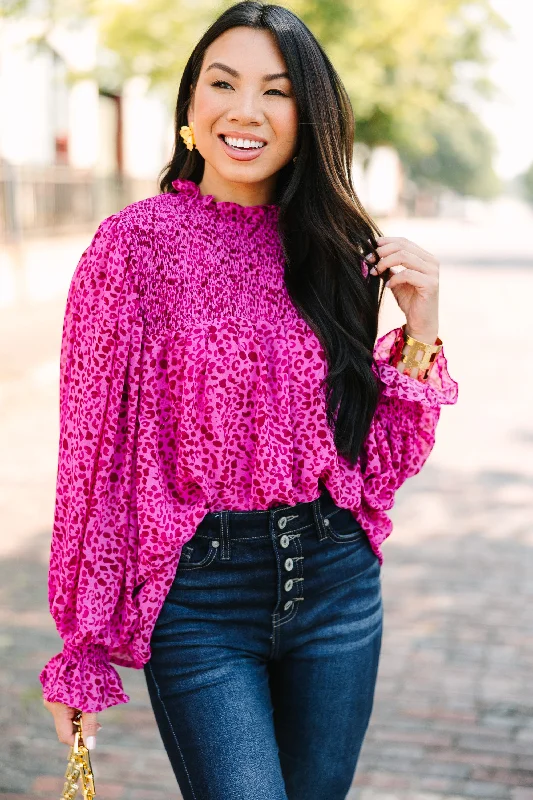 Check You Out Magenta Purple Blouse