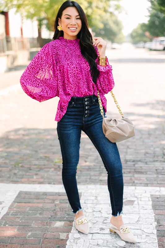 Check You Out Magenta Purple Blouse