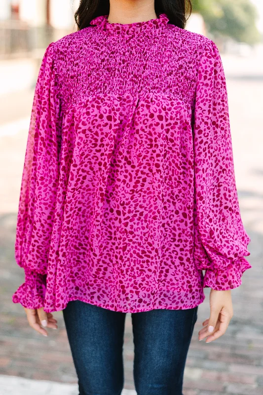 Check You Out Magenta Purple Blouse