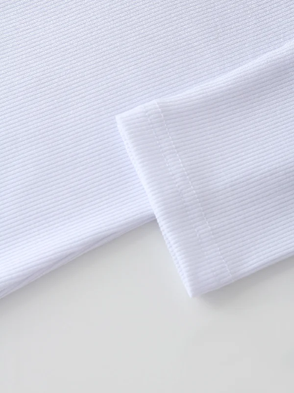 CLASSIC RIBBED CREW TEE LS-WHITE