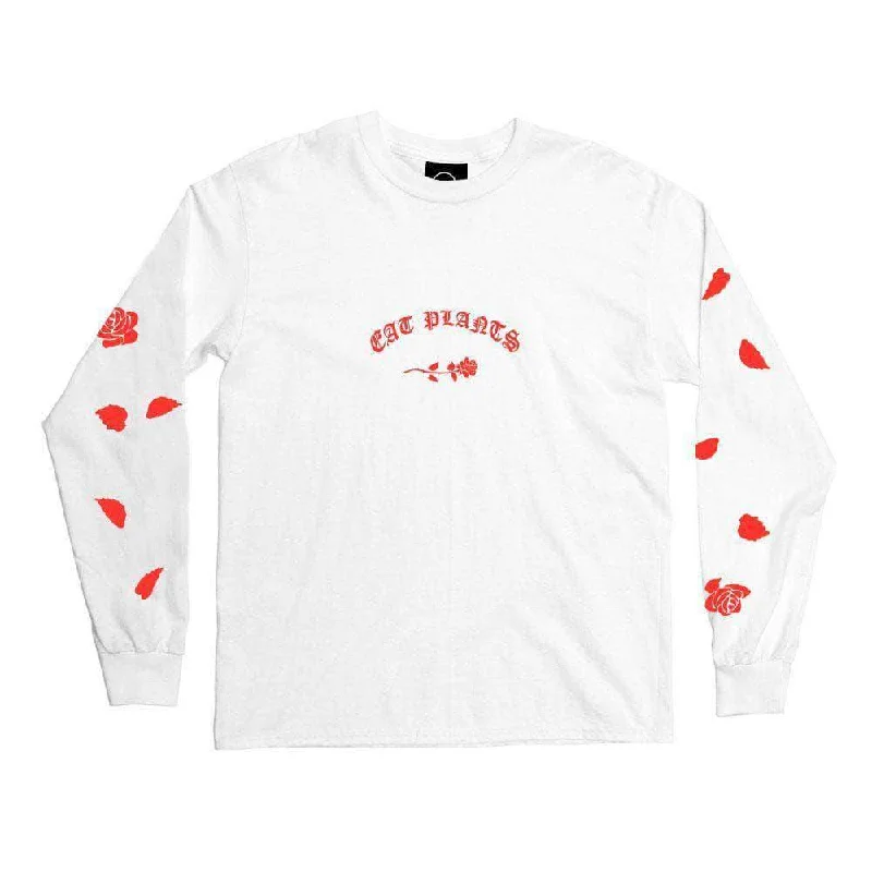 Eat Plants Scattered Roses - Long Sleeve - White