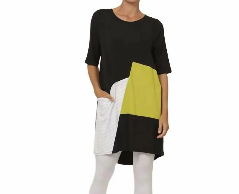 Fallon Tunic In Black Lime