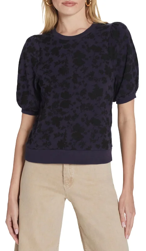 Floral Sweatshirt In Navy/black