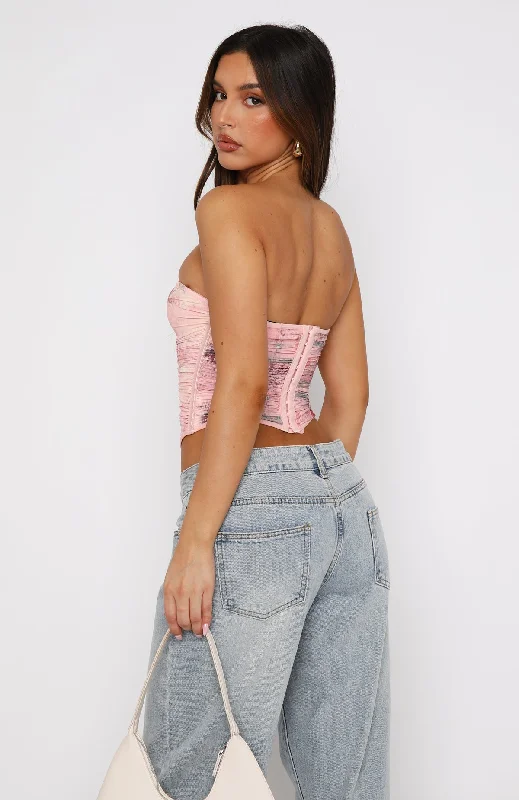 Give Me Notice Strapless Top Primrose Pink