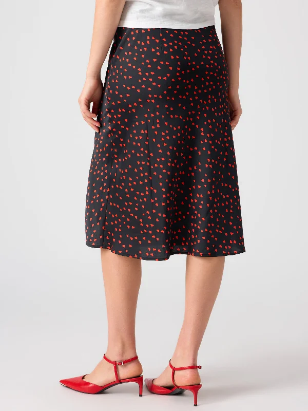 In My Heart Midi Skirt Confetti Hearts