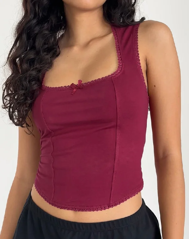 Jinisa Corset Top in Burgundy