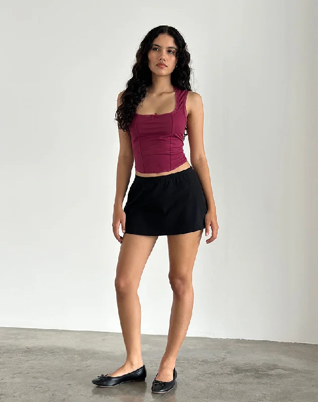 Jinisa Corset Top in Burgundy