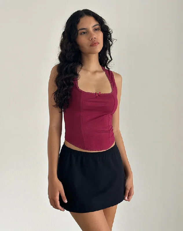 Jinisa Corset Top in Burgundy