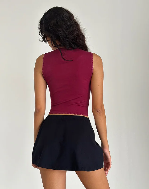 Jinisa Corset Top in Burgundy