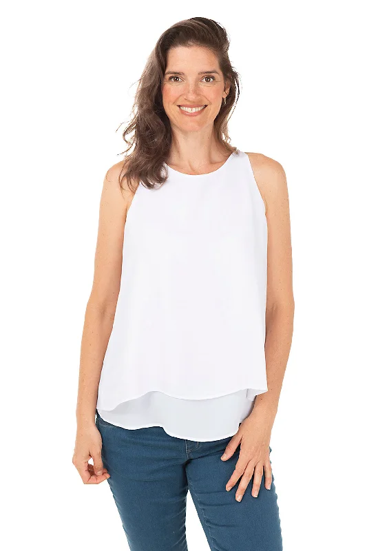 Petite Draped Overlay Sleeveless Blouse