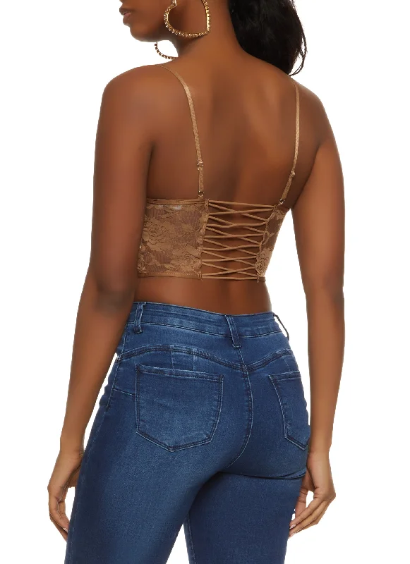 Floral Lace Hook and Eye Closure Corset Crop Top