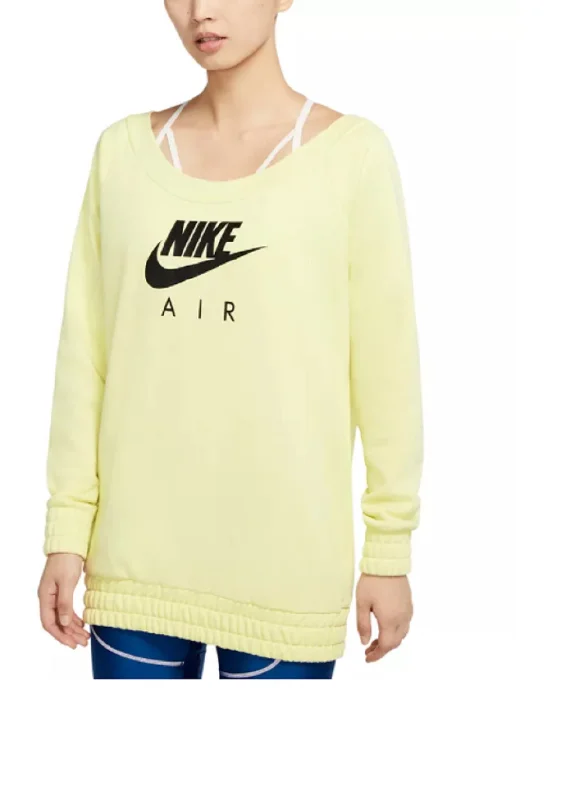 Nike Women's Sportswear Air Oversized Fleece Top, Life Lime/Black, S