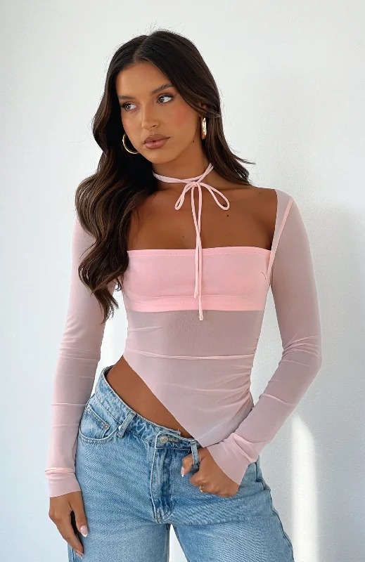 Passion For You Long Sleeve Top Baby Pink