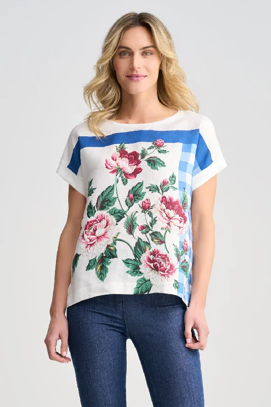 Printed Linen Mix Top