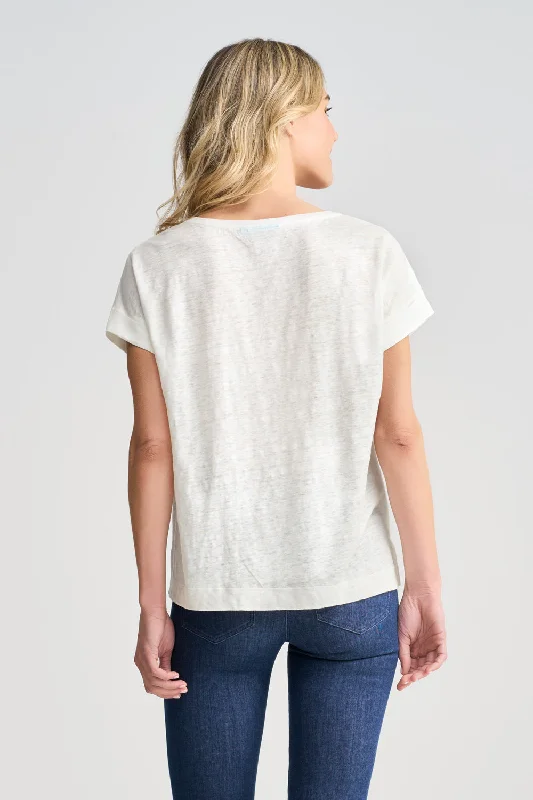 Printed Linen Mix Top