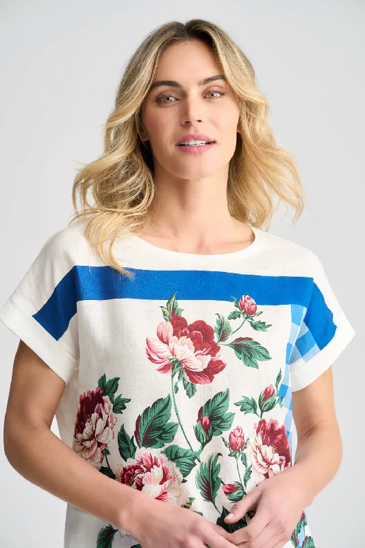 Printed Linen Mix Top