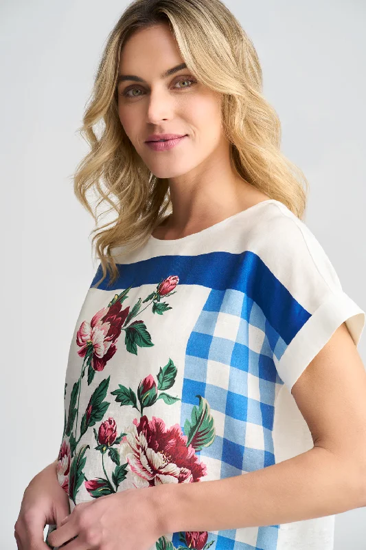 Printed Linen Mix Top