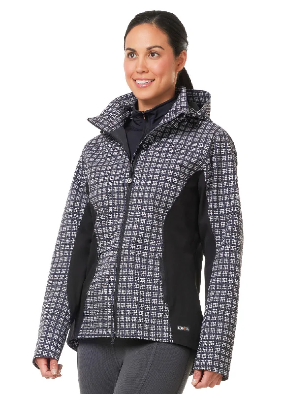 BLACK HOUNDSTOOTH PLAID / L