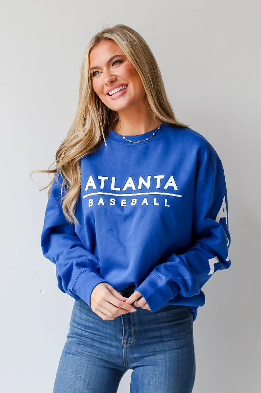 Royal Blue Atlanta Baseball Pullover