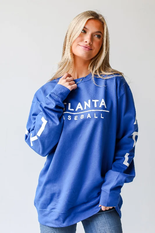 Royal Blue Atlanta Baseball Pullover