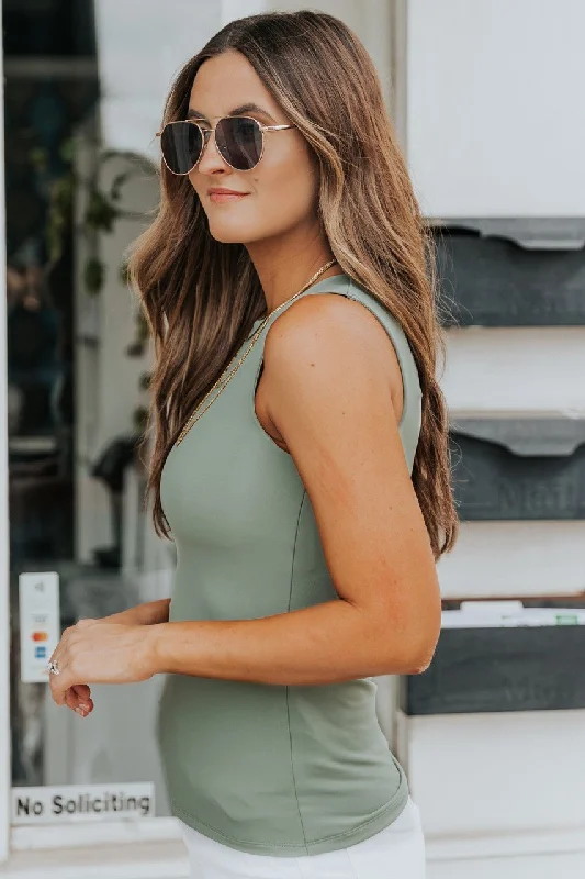 Sage Green Seamless Contouring Tank