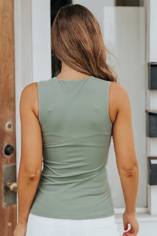 Sage Green Seamless Contouring Tank