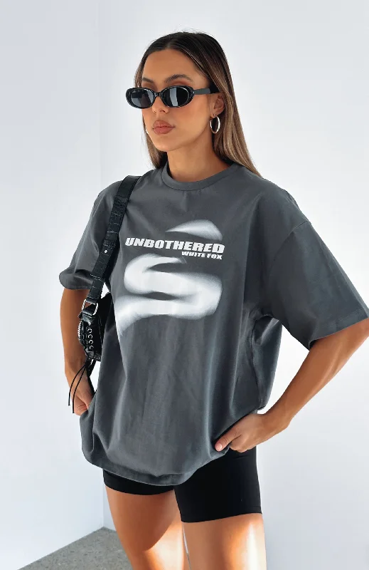 She's Unbothered Oversized Tee Charcoal