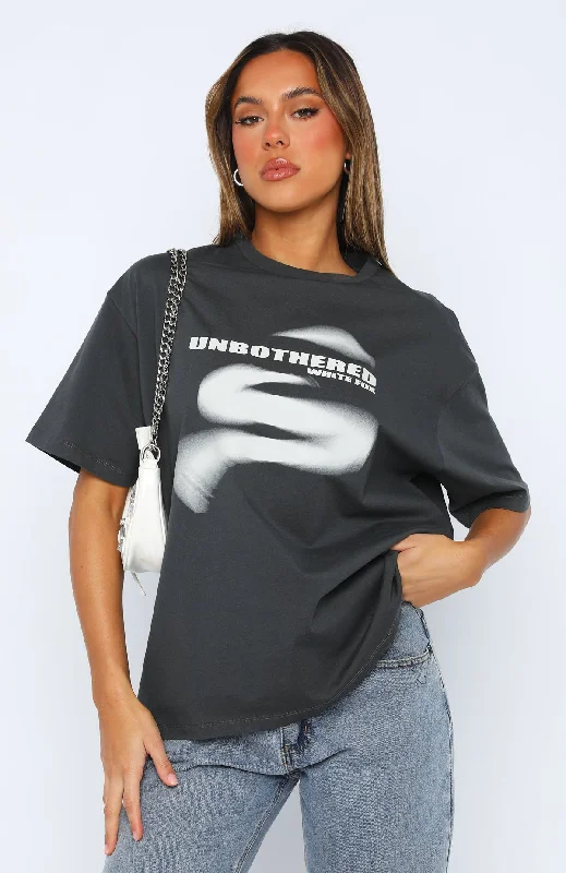 She's Unbothered Oversized Tee Charcoal