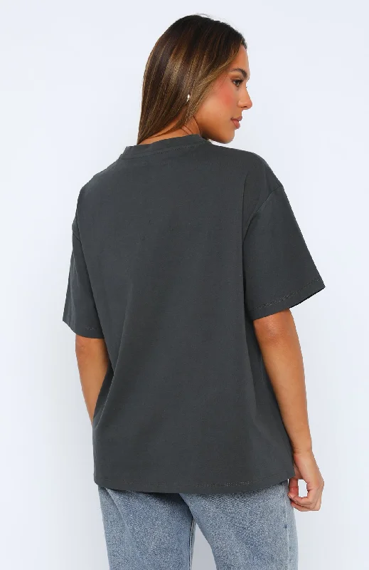 She's Unbothered Oversized Tee Charcoal