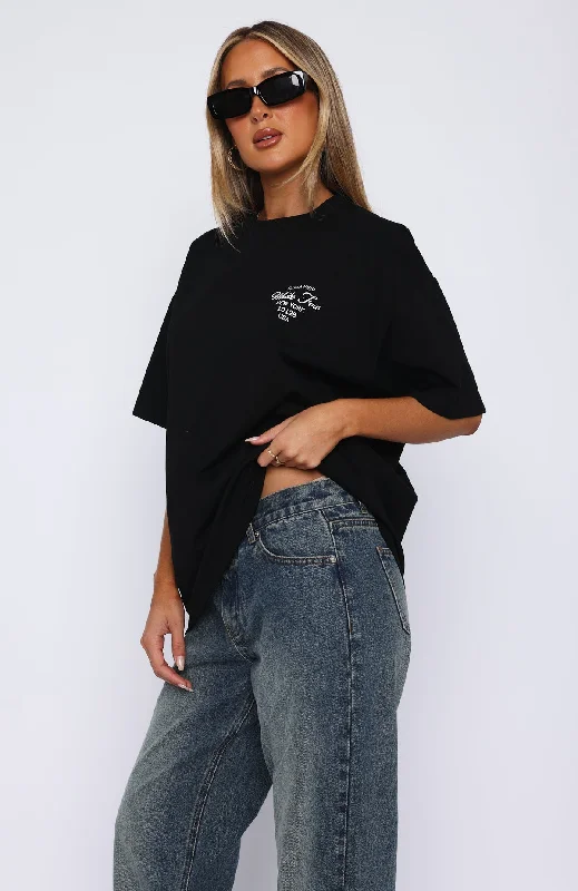 Show Me The World Oversized Tee Black