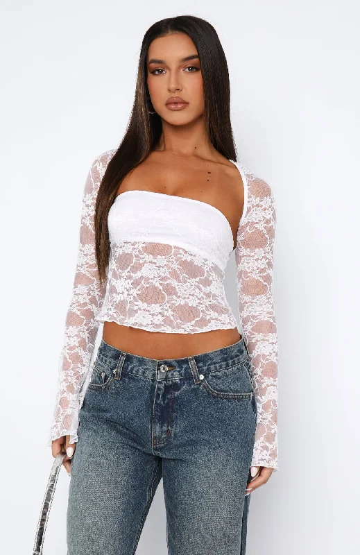 Sweet Lovin' Lace Top Set White