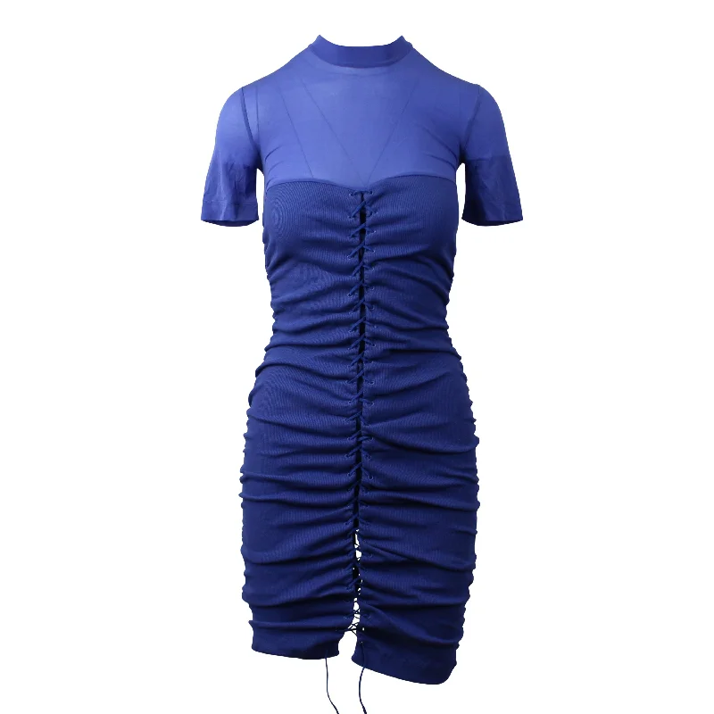 Unravel Project Rib Hybrid Dress - Blue