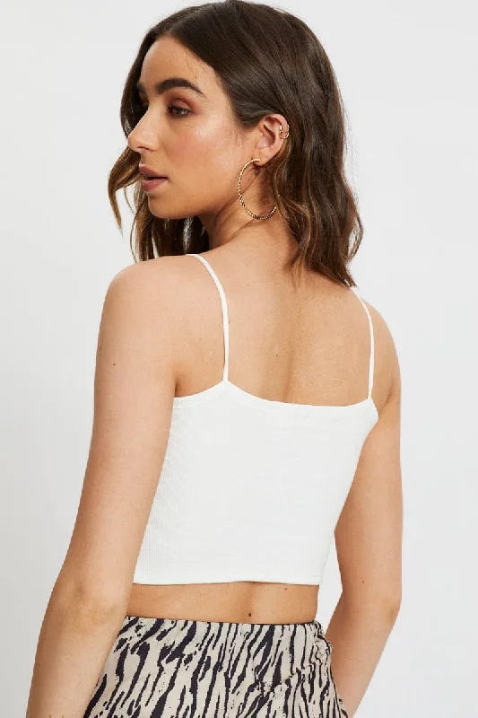 White Corset Detail Cami