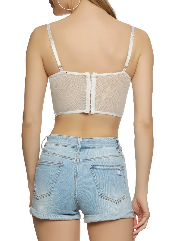 Rose Embroidered Corset Crop Top