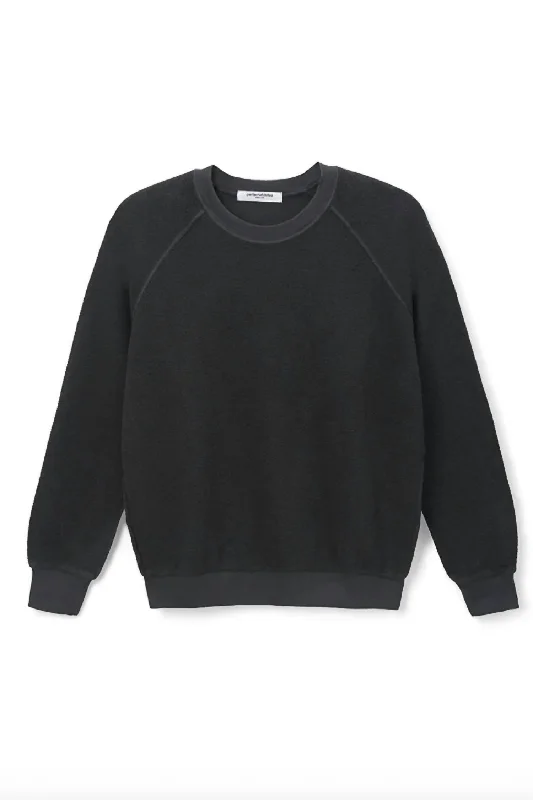 Ziggy Fleece Shrunken Crew In Black