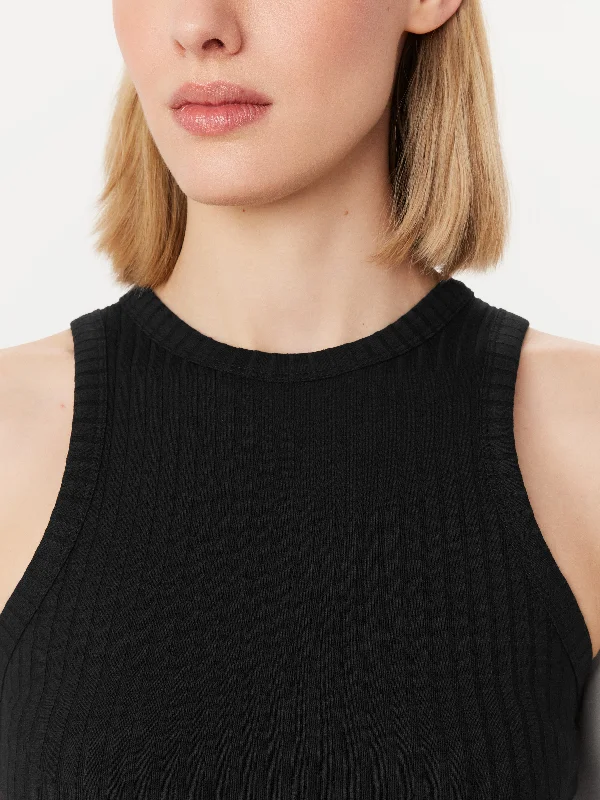 The Ribbed Tank Top in Black