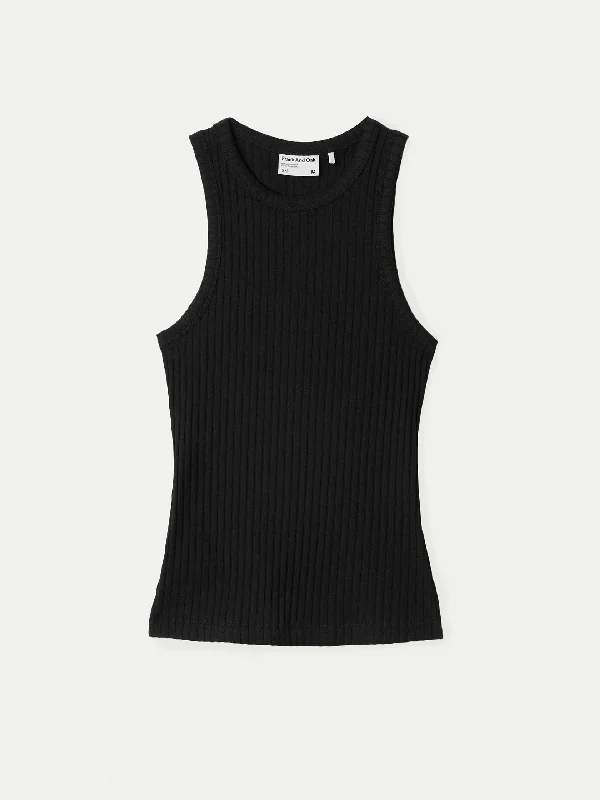 The Ribbed Tank Top in Black