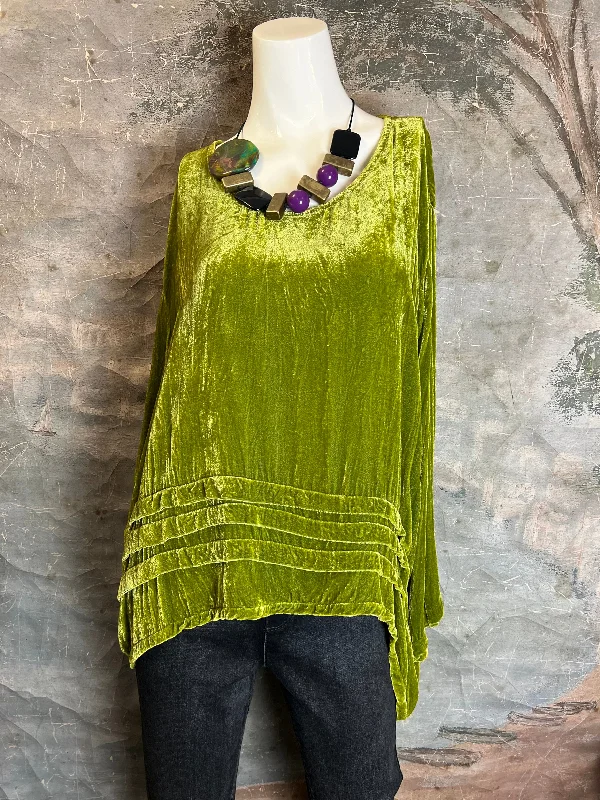 5410 Tunic Topper Short Velvet-Acid Green