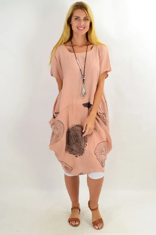 Blush Short Sleeve Timeless Linen Tunic Dress