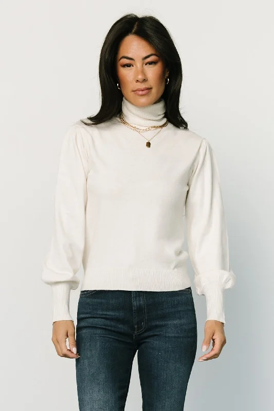 Danica Turtleneck Knit Top | Ivory