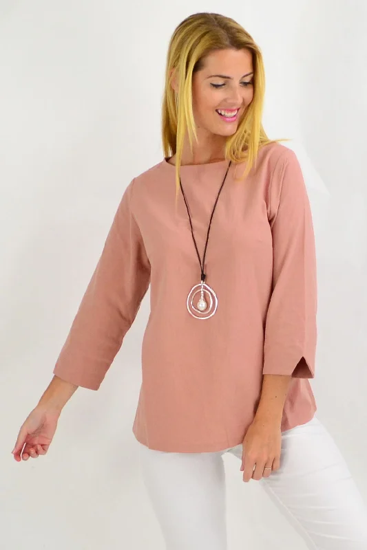 Dusty Pink Box Tunic Blouse