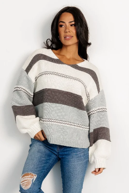 Glasgow Knit Sweater | Ivory Stripe